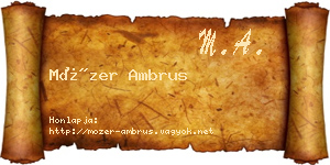 Mózer Ambrus névjegykártya